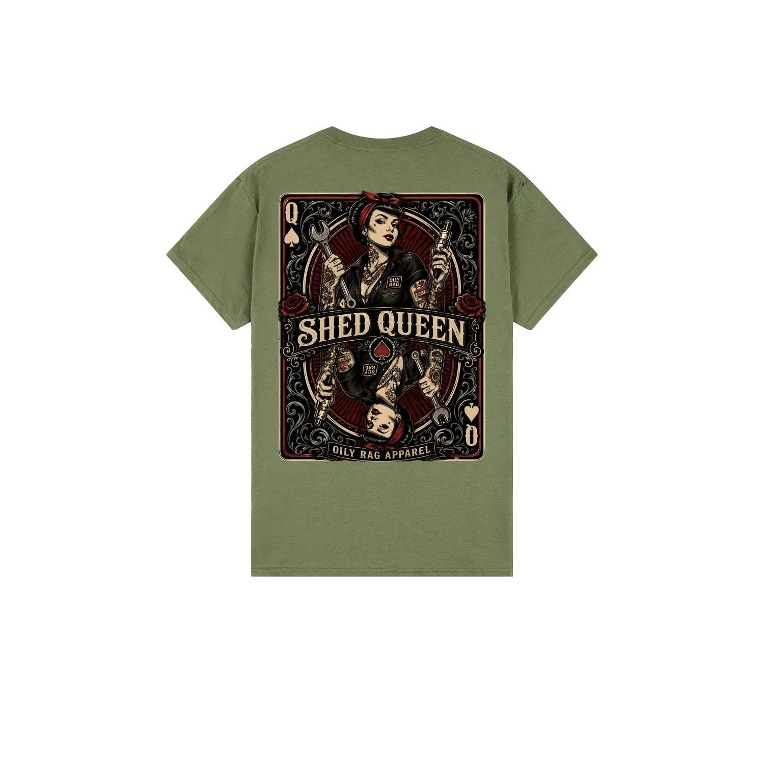 Military Green back flat lay