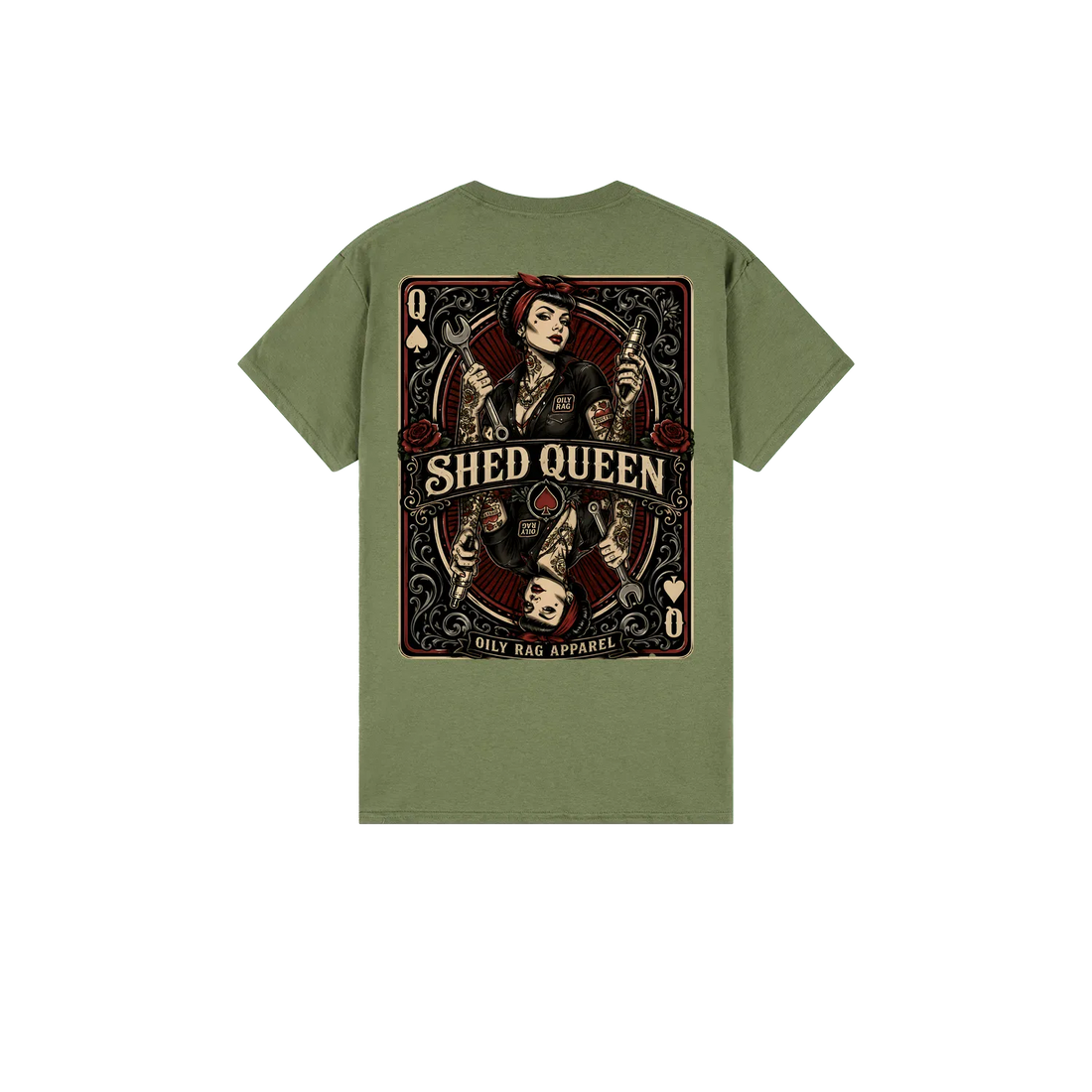 Military Green back flat lay