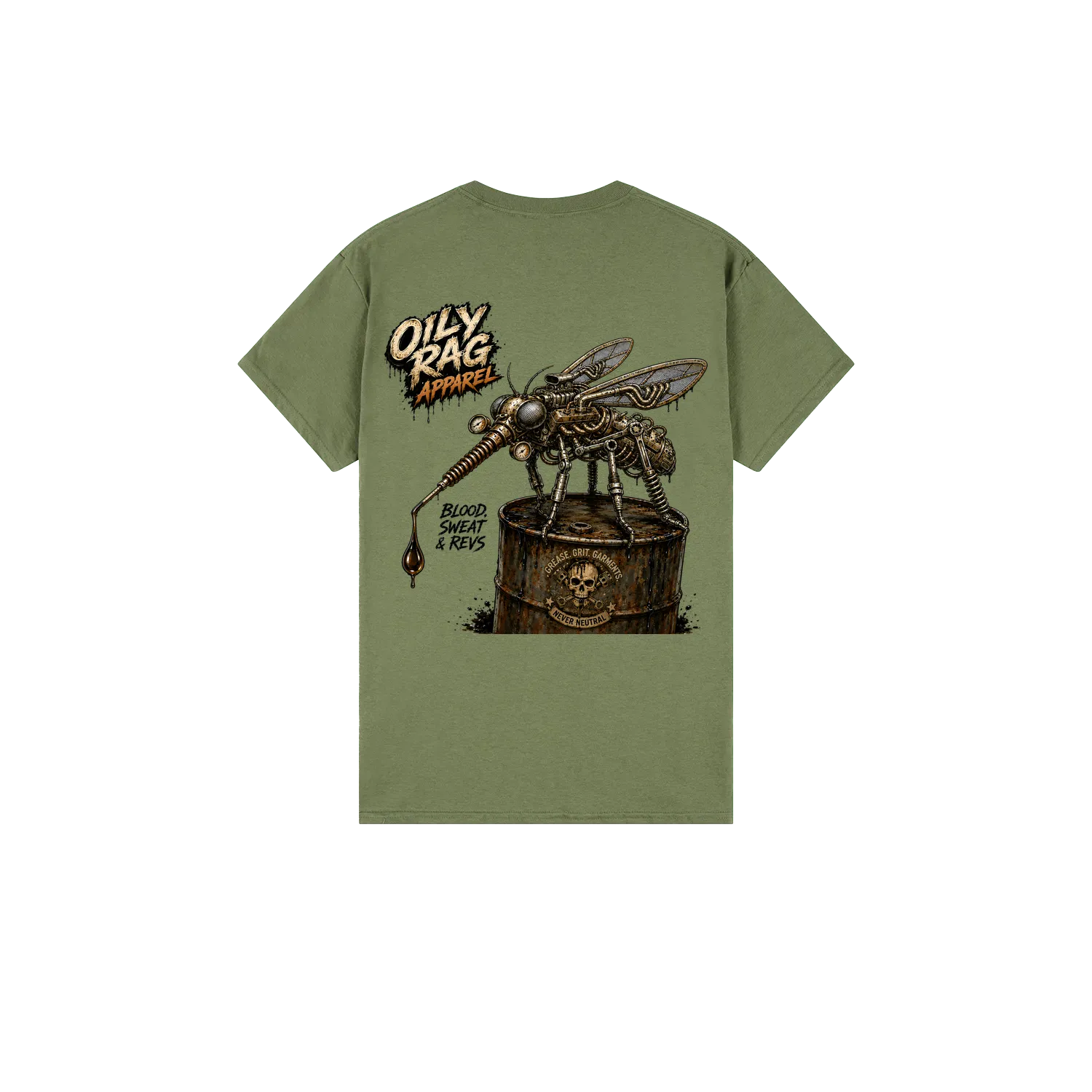 Military Green back flat lay
