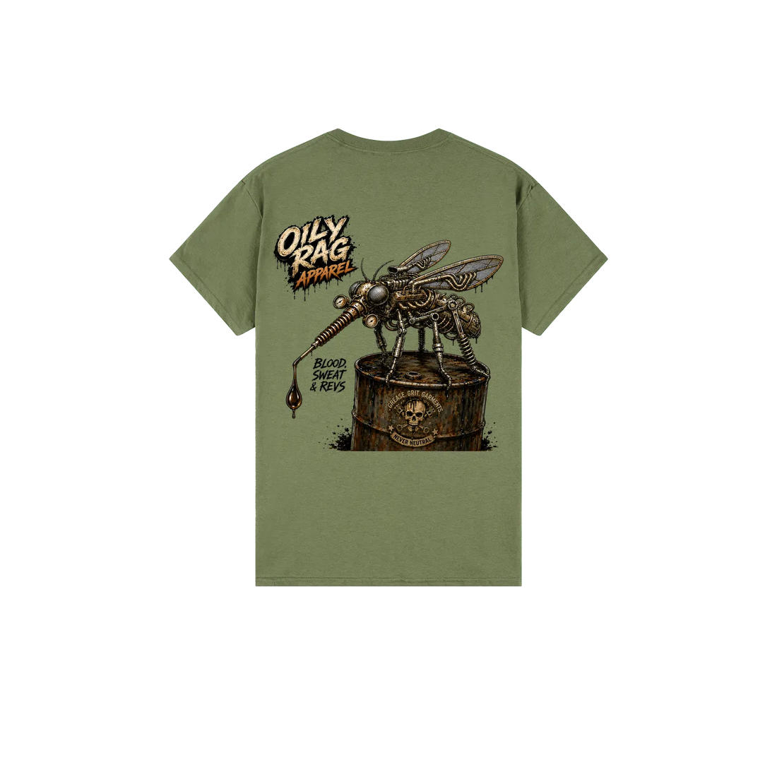 Military Green back flat lay