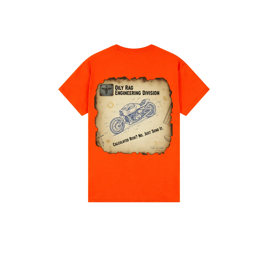 Orange back flat lay