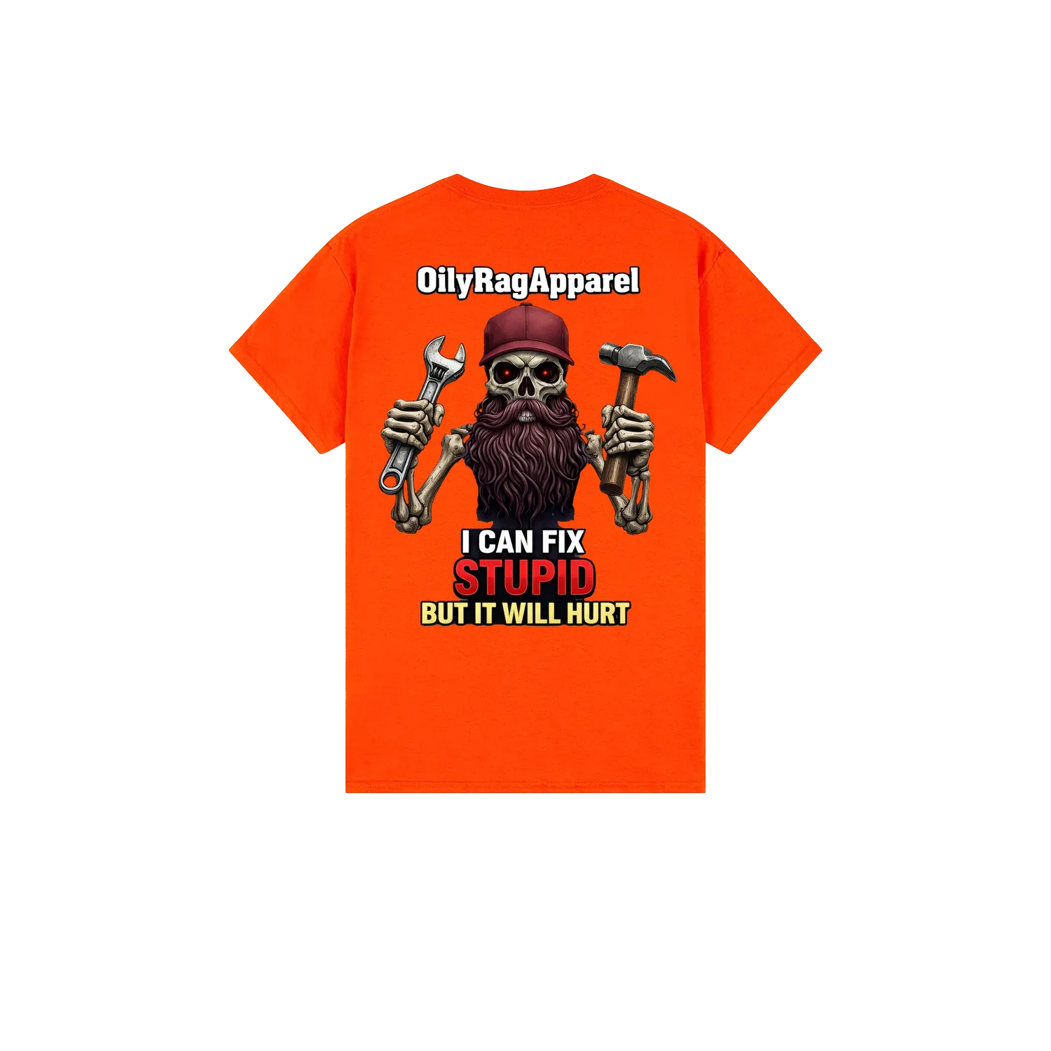 Orange back flat lay