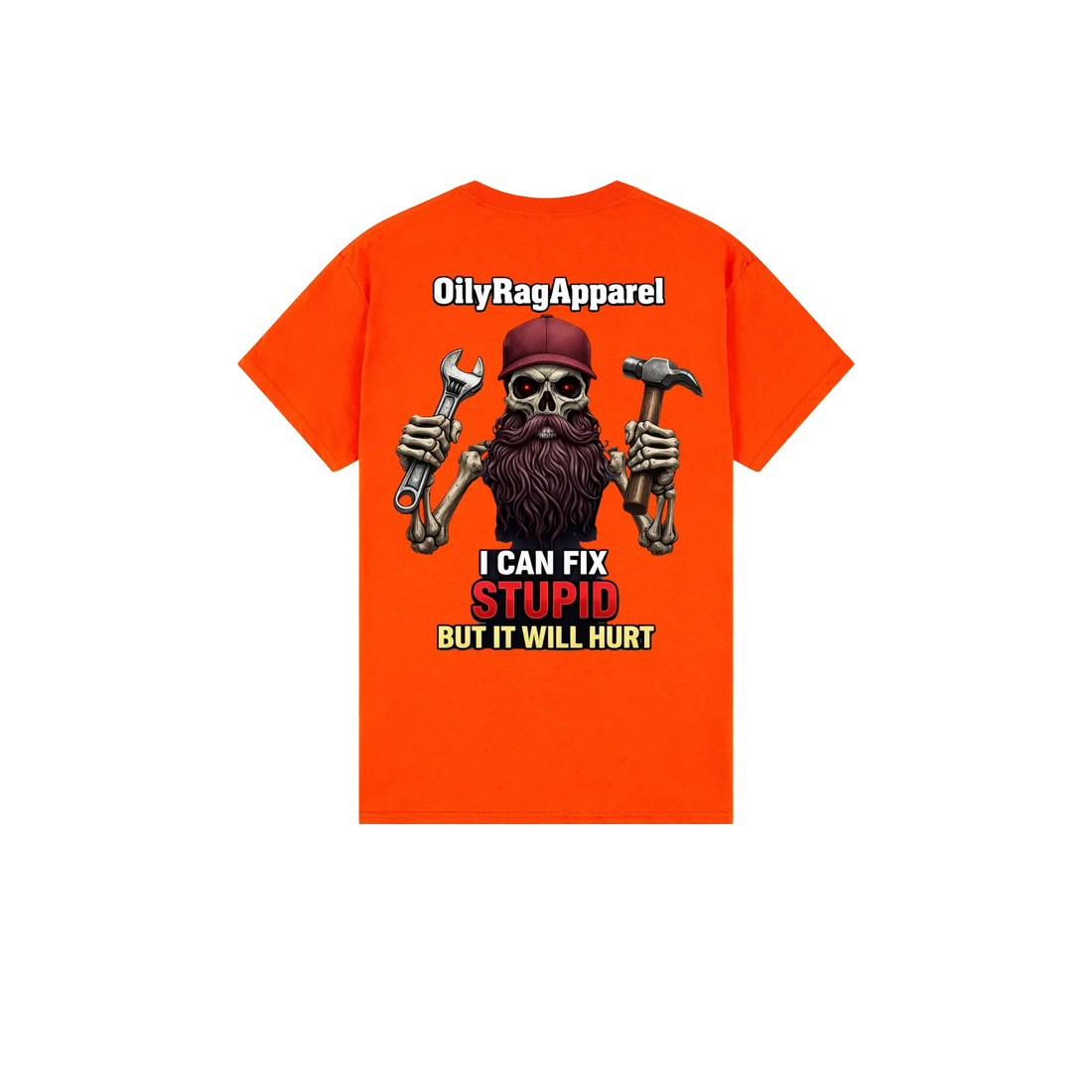 Orange back flat lay