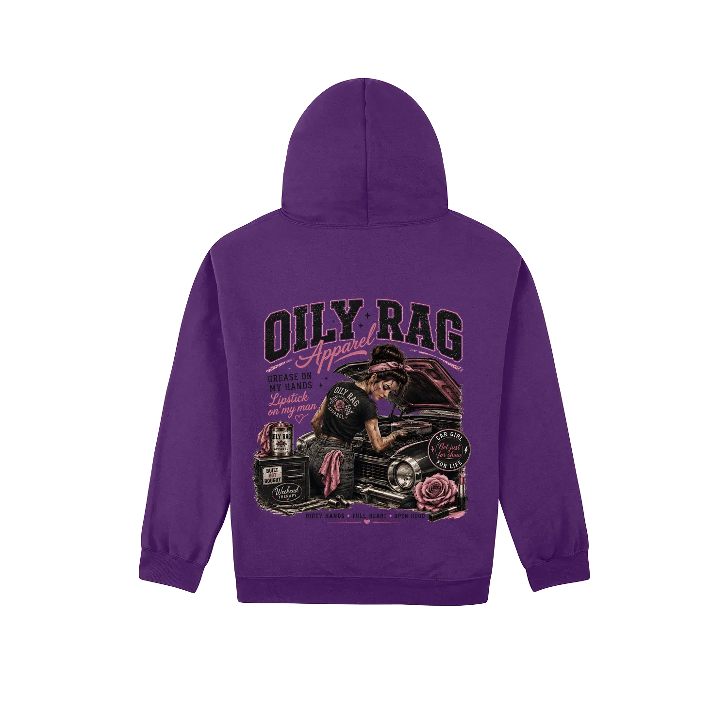 Purple back flat lay