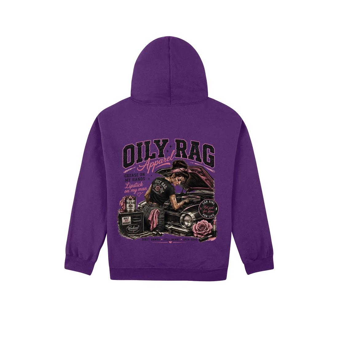 Purple back flat lay