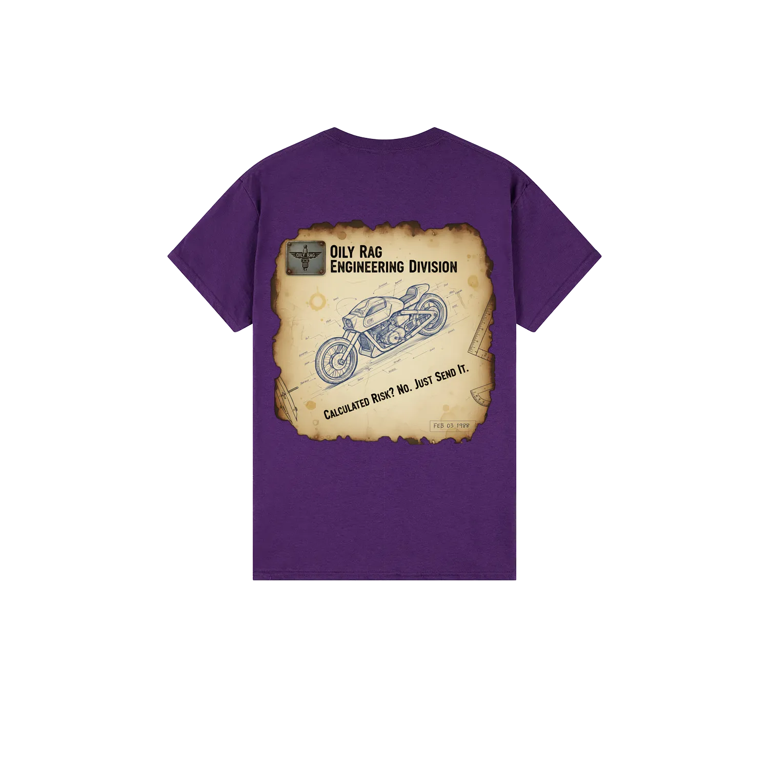 Purple back flat lay