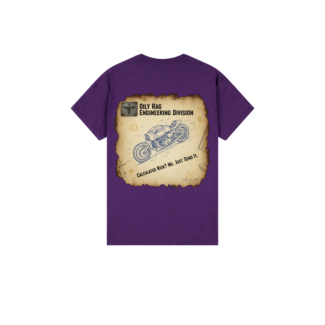 Purple back flat lay