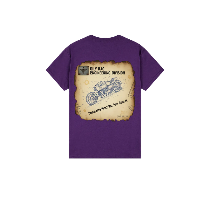 Purple back flat lay
