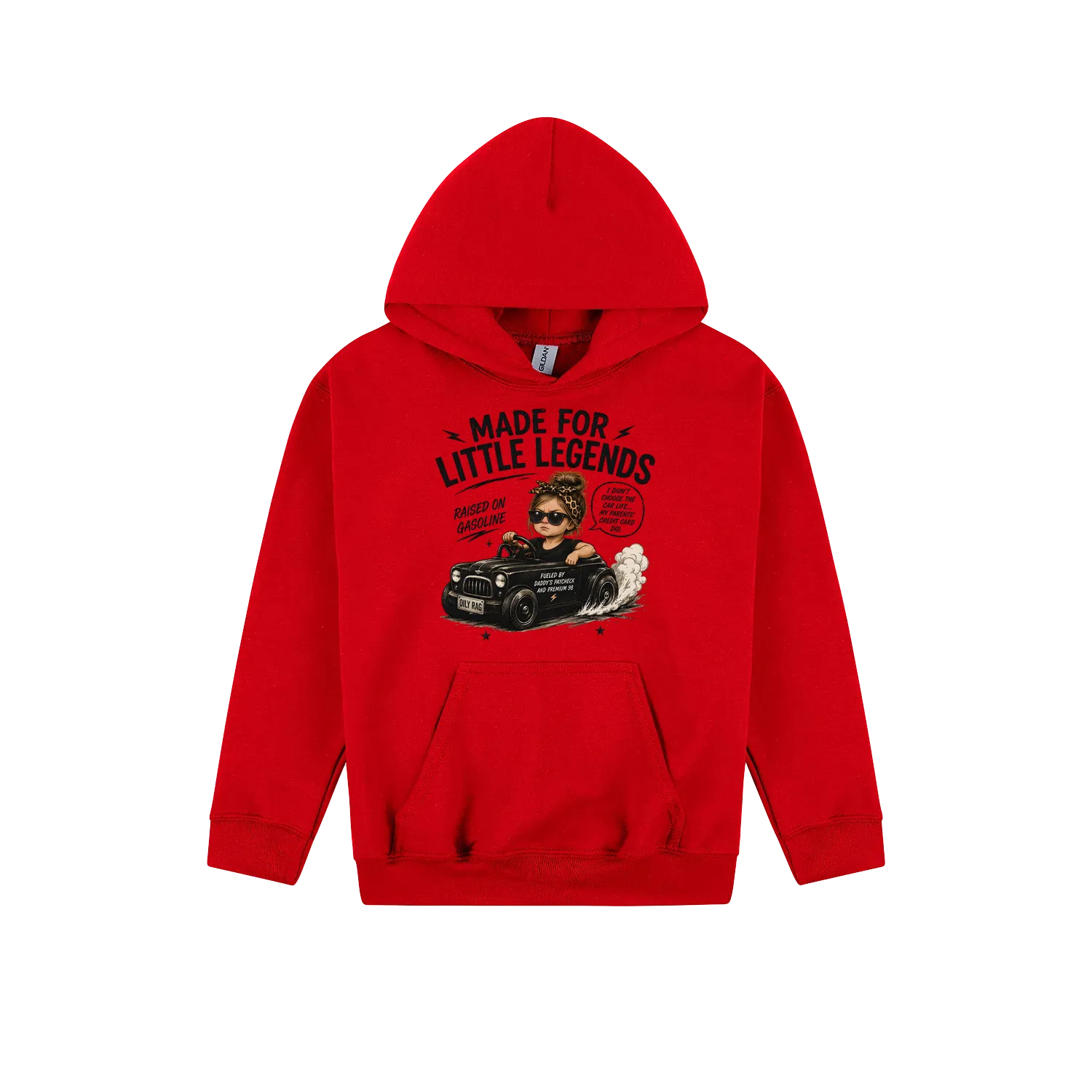 Red front flat lay