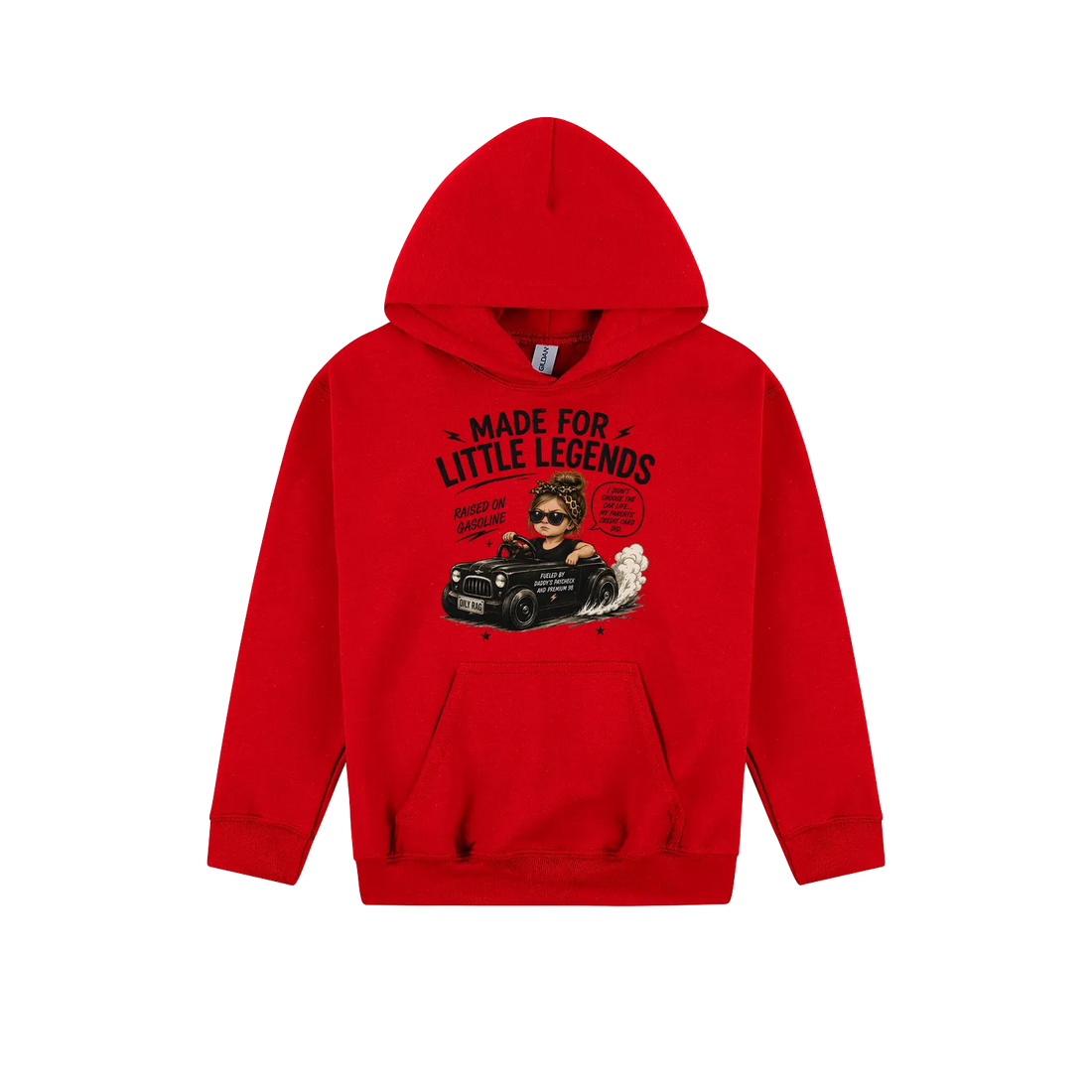 Red front flat lay