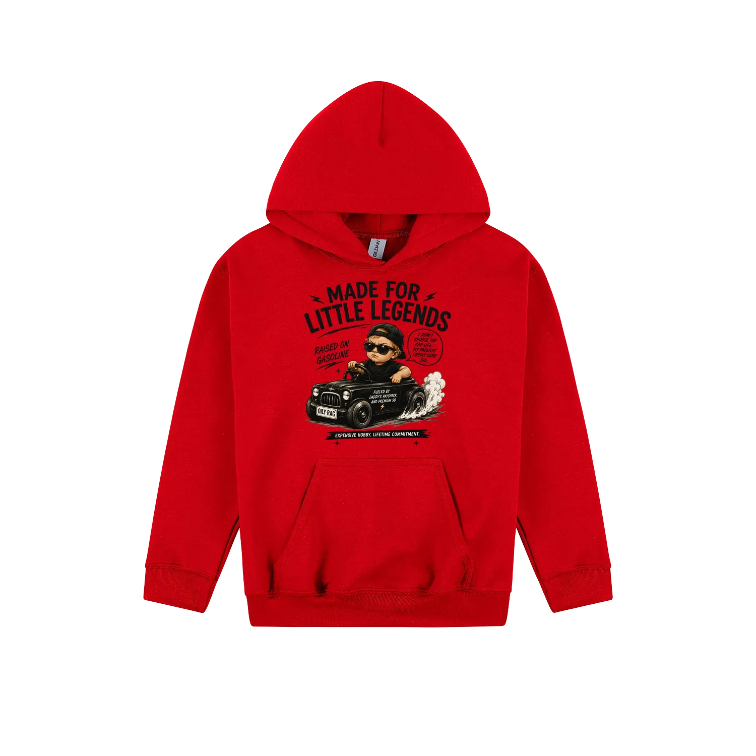 Red front flat lay