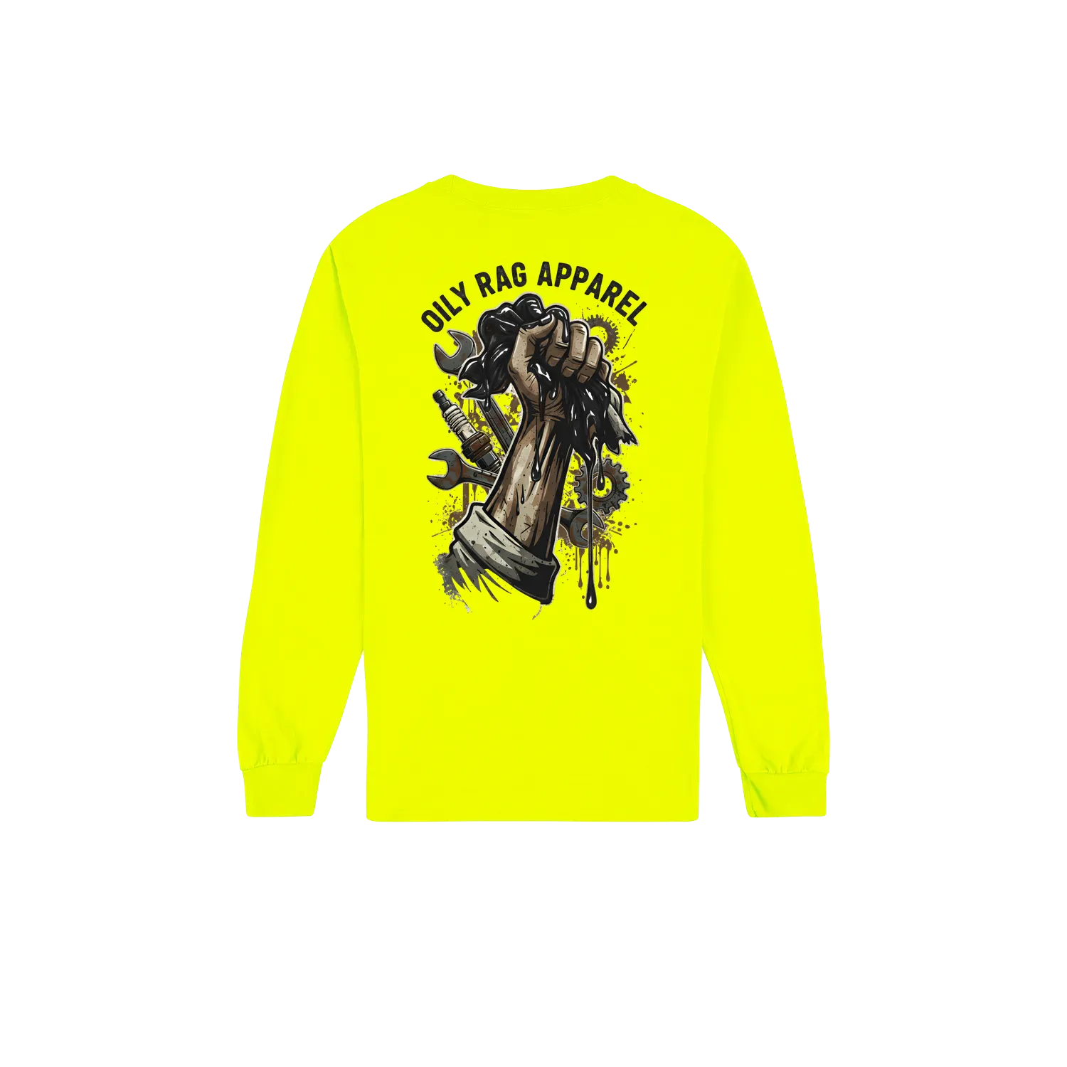 Safety Green back flat lay
