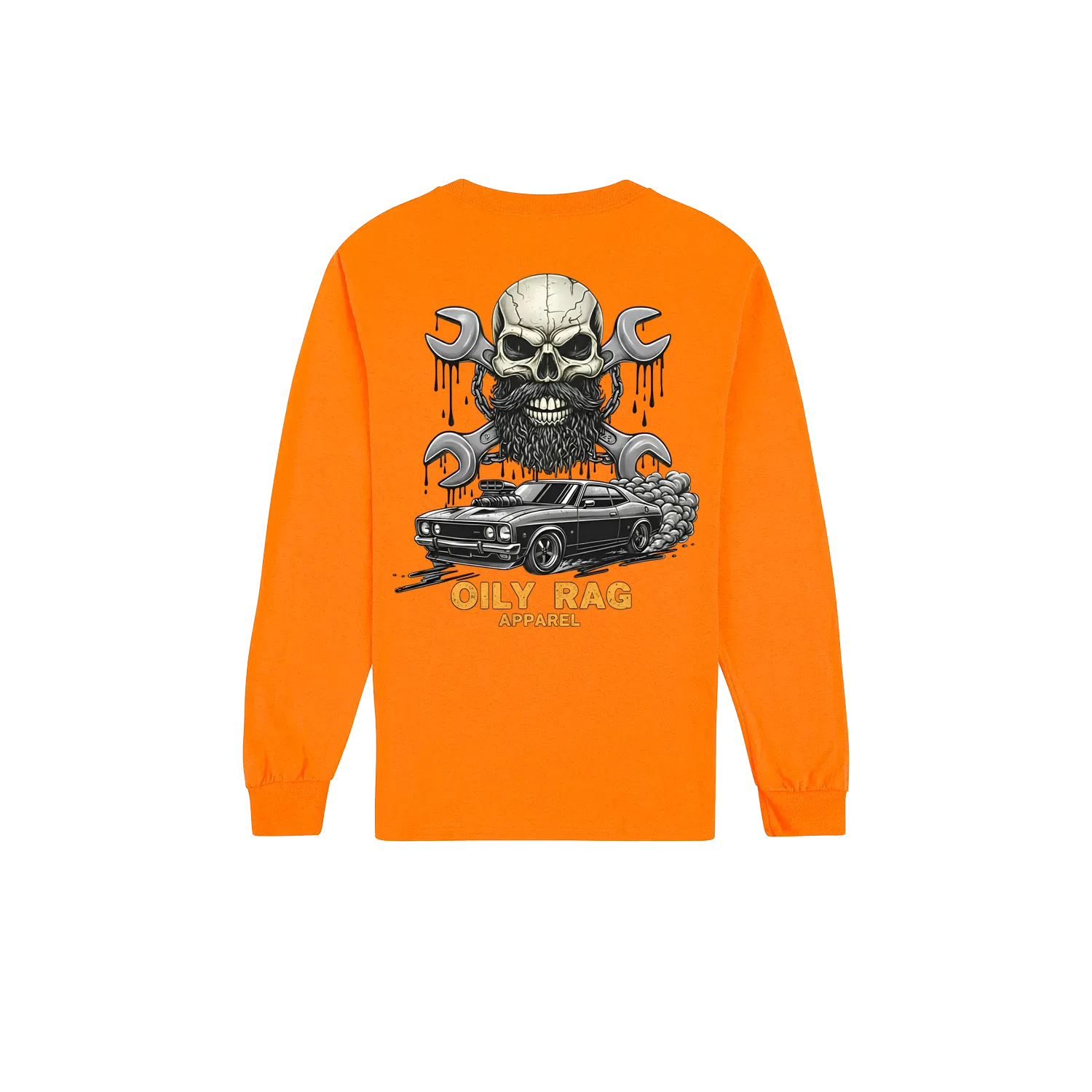 Safety Orange back flat lay