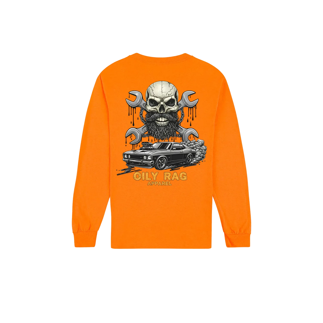 Safety Orange back flat lay