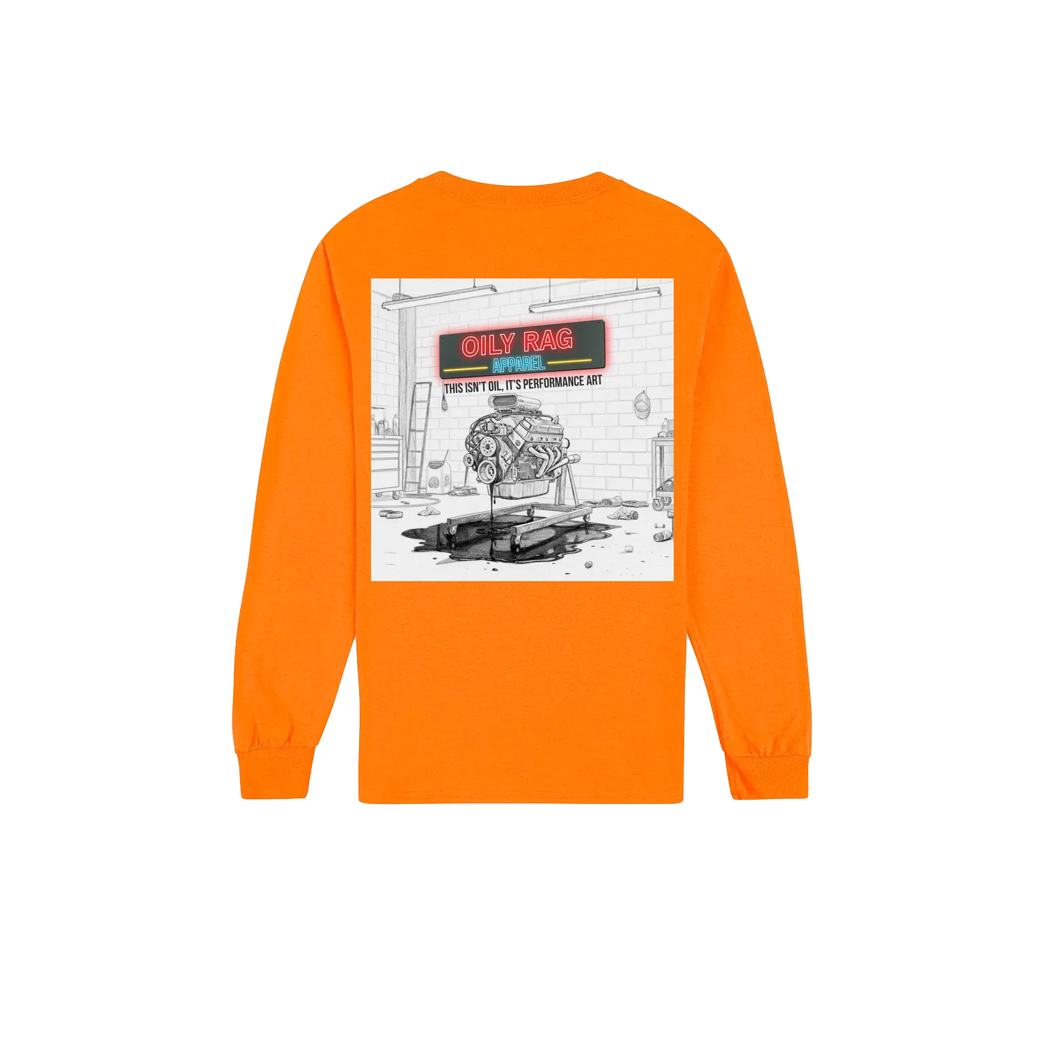 Safety Orange back flat lay