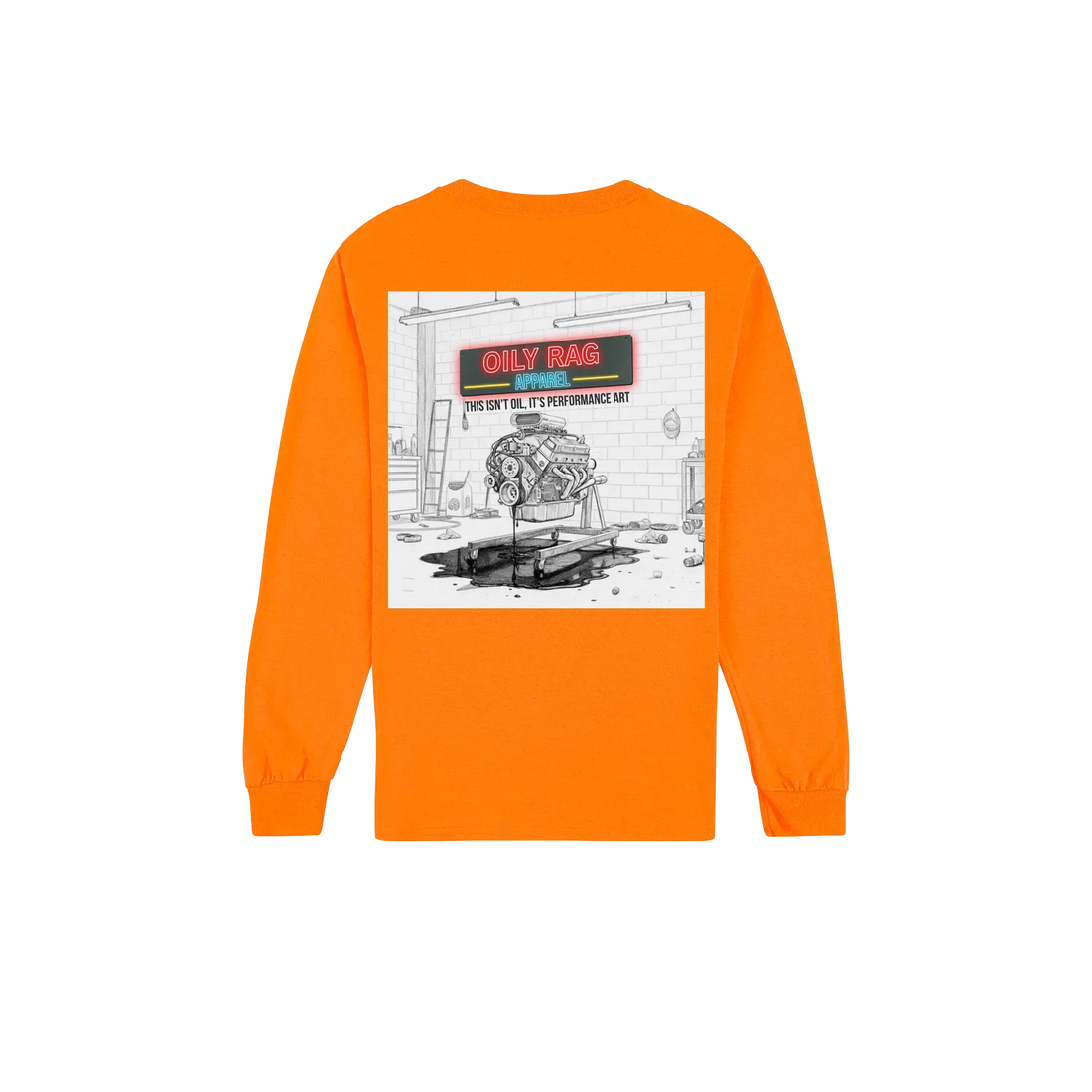 Safety Orange back flat lay