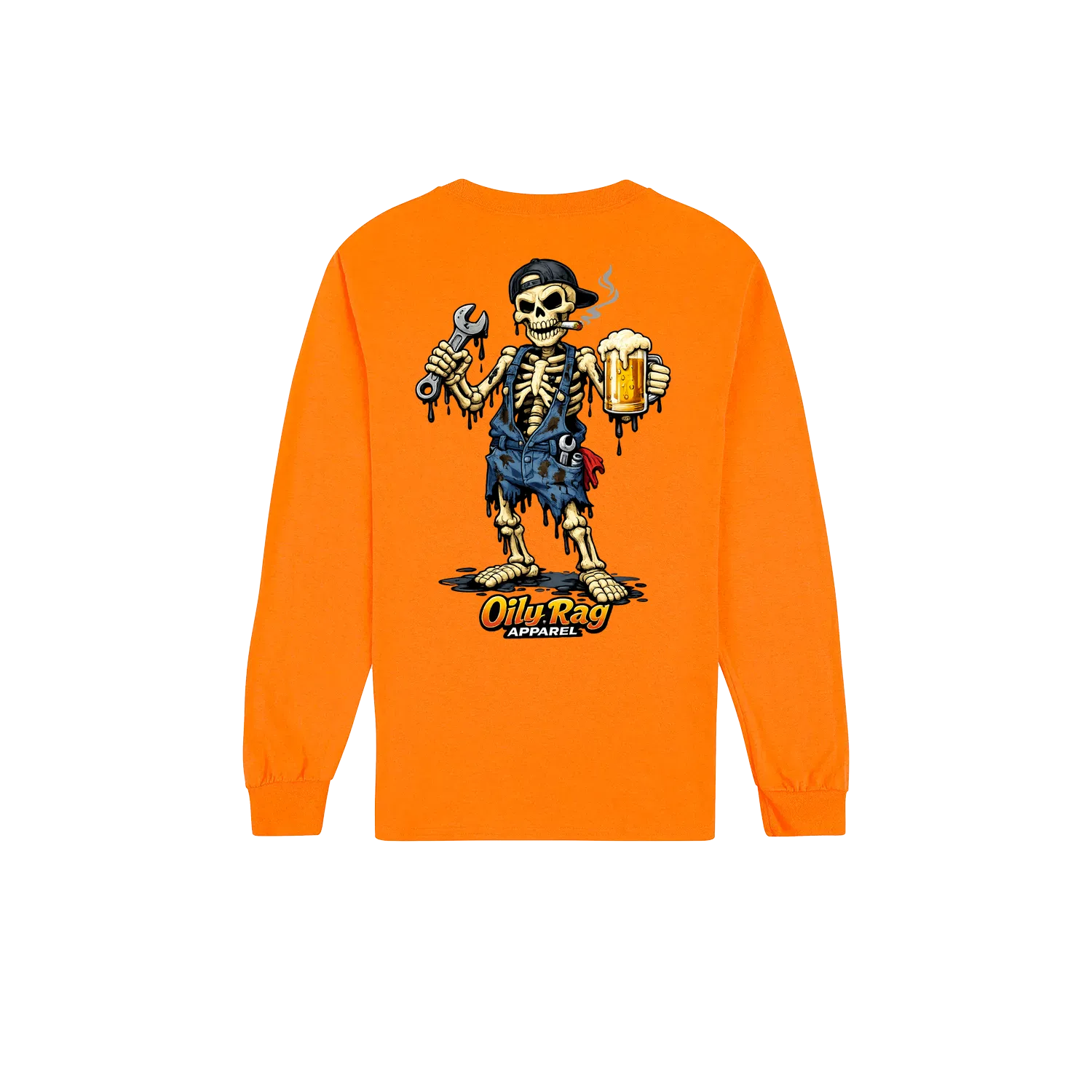 Safety Orange back flat lay