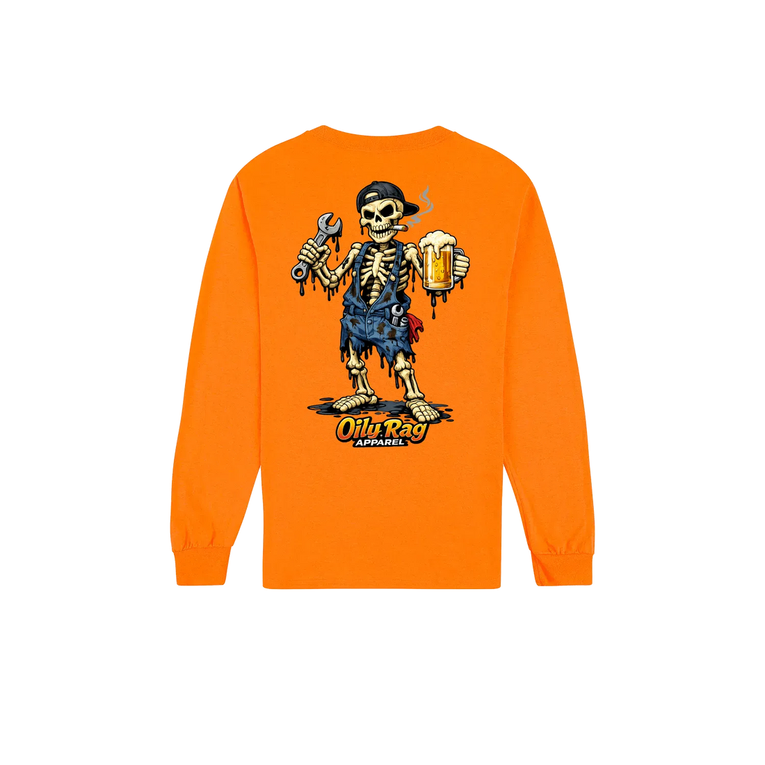 Safety Orange back flat lay