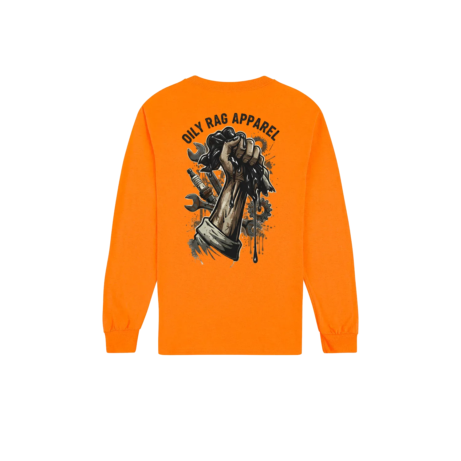 Safety Orange back flat lay