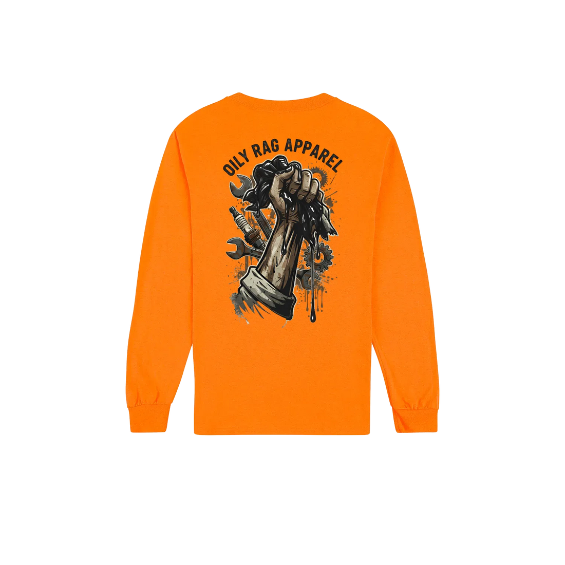 Safety Orange back flat lay