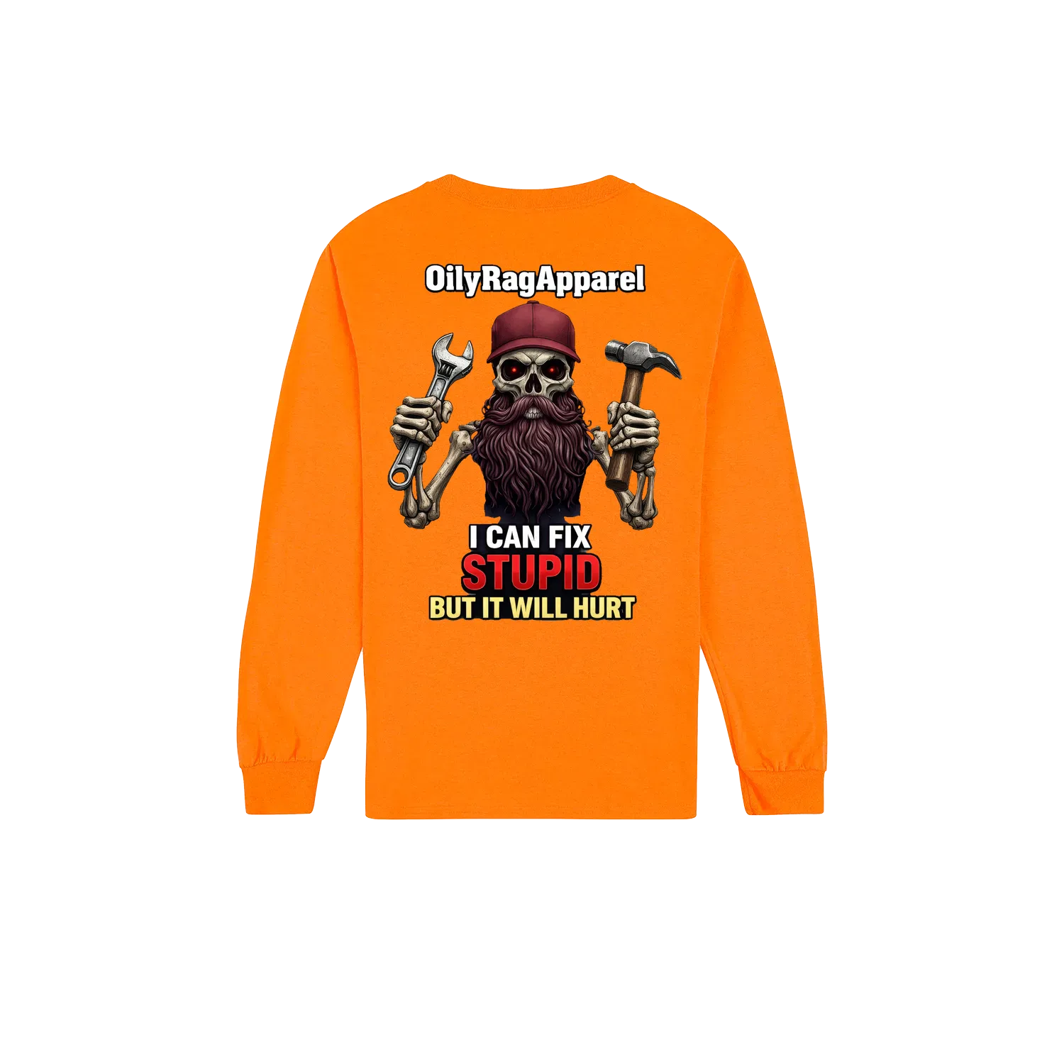 Safety Orange back flat lay
