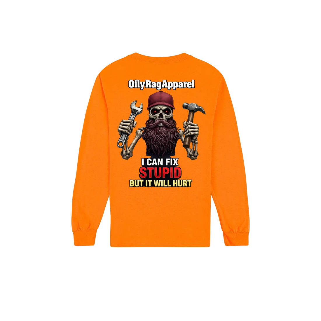 Safety Orange back flat lay